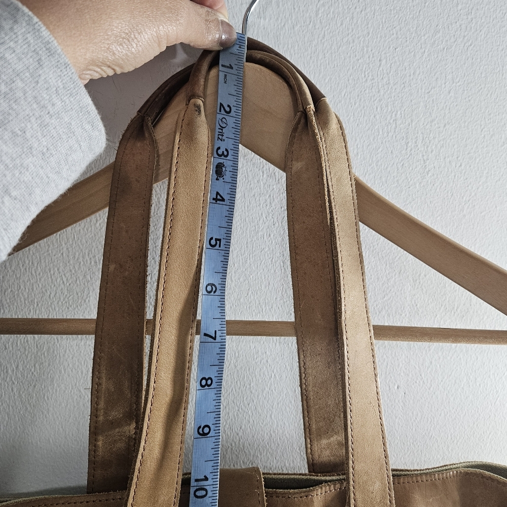 L.L. Bean Vintage Tan Beige Leather Canvas Travel Tote Bag Classic Preppy Purse - Picture 6 of 13